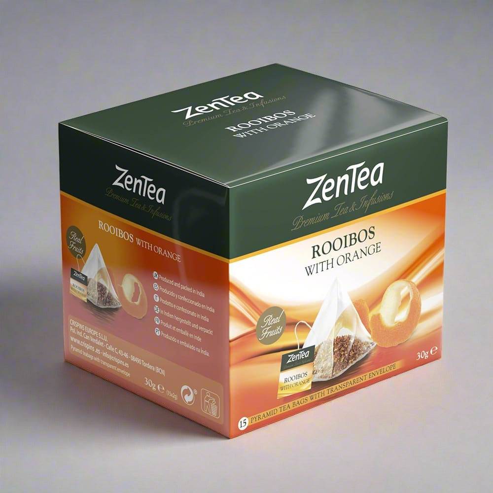 Zentea - Té Rooibos con Naranja - 15 Bolsitas Piramidales
