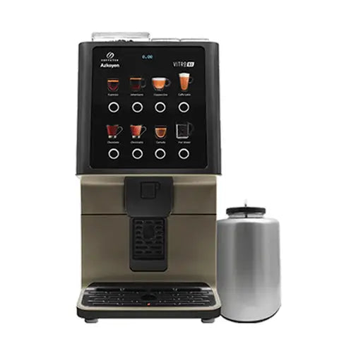 Máquina de café Azkoyen Vitro S1 Espresso MIA con portavasos y depósito integrado.
