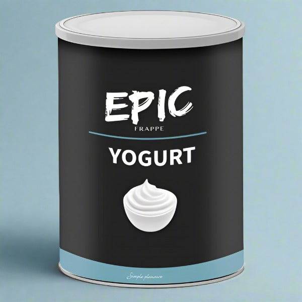 Epic Frappe Yogurt 1.5Kg, mezcla cremosa para bebidas refrescantes.