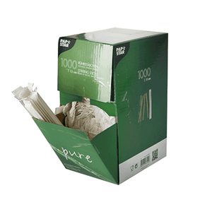 Removedores de café Papstar en caja verde, 1000 unidades, 11cm x 6mm.