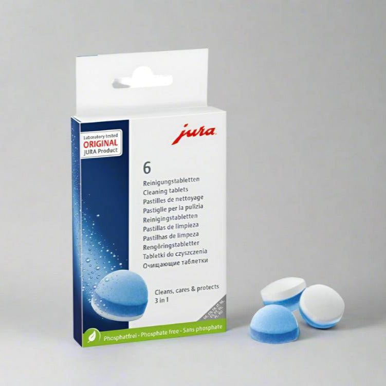 Pastillas de limpieza Jura 3 fases, paquete de 6 unidades.