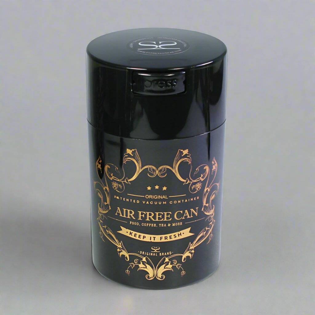 Recipiente de almacenamiento al vacío negro Espresso Gear 250g.