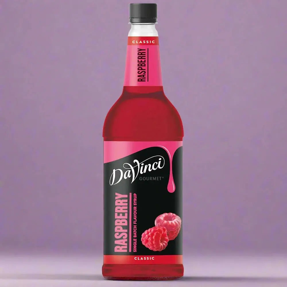 Sirope DaVinci Gourmet de Frambuesa 1L, ideal para bebidas y postres.