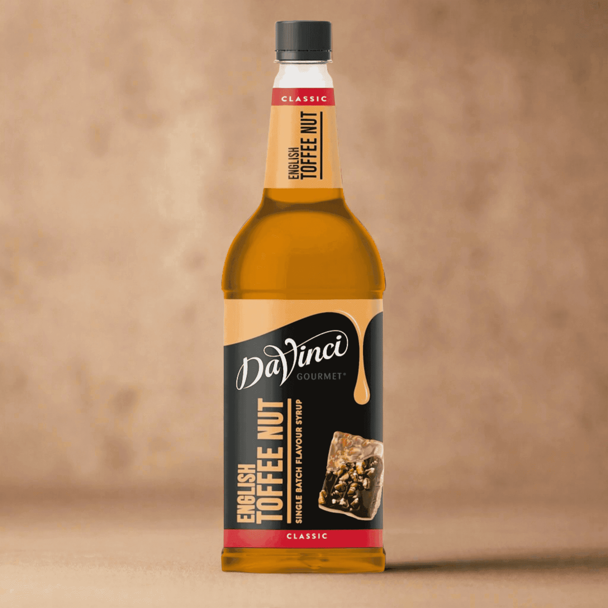 Sirope DaVinci English Toffeenut 1L, ideal para bebidas y postres.