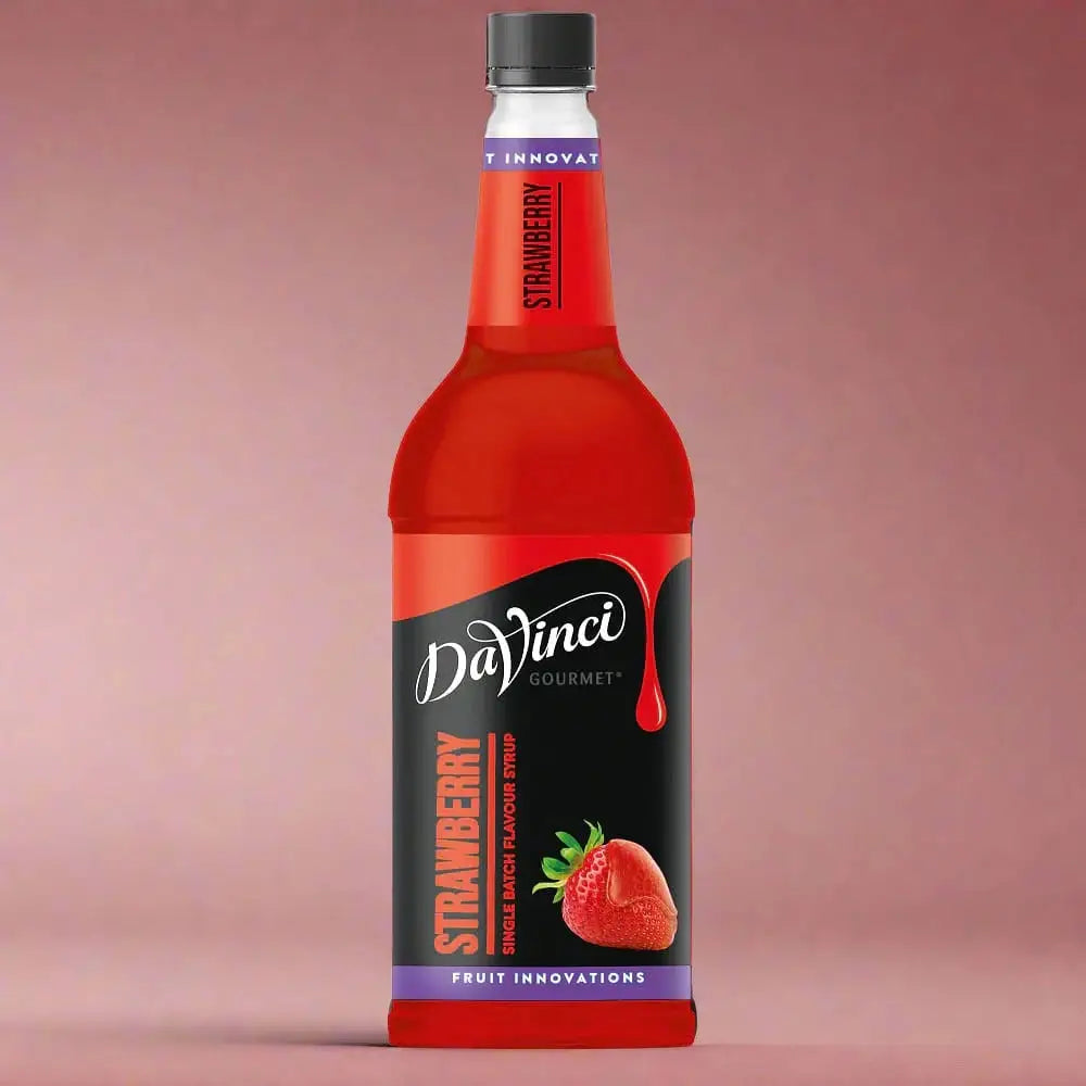 Sirope DaVinci Fresa Innovations 1L, ideal para bebidas y postres.