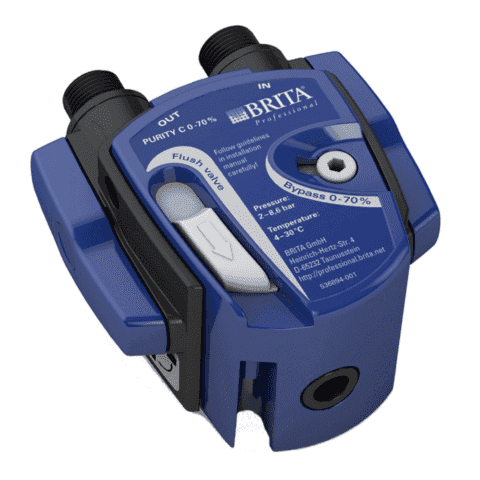 Filtro de agua Brita Purity C con bypass ajustable de 0-70%.