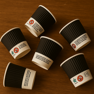 Papstar - Vasos de Cartón Corrugado 100 ml - Pack 25 uds - Take Away
