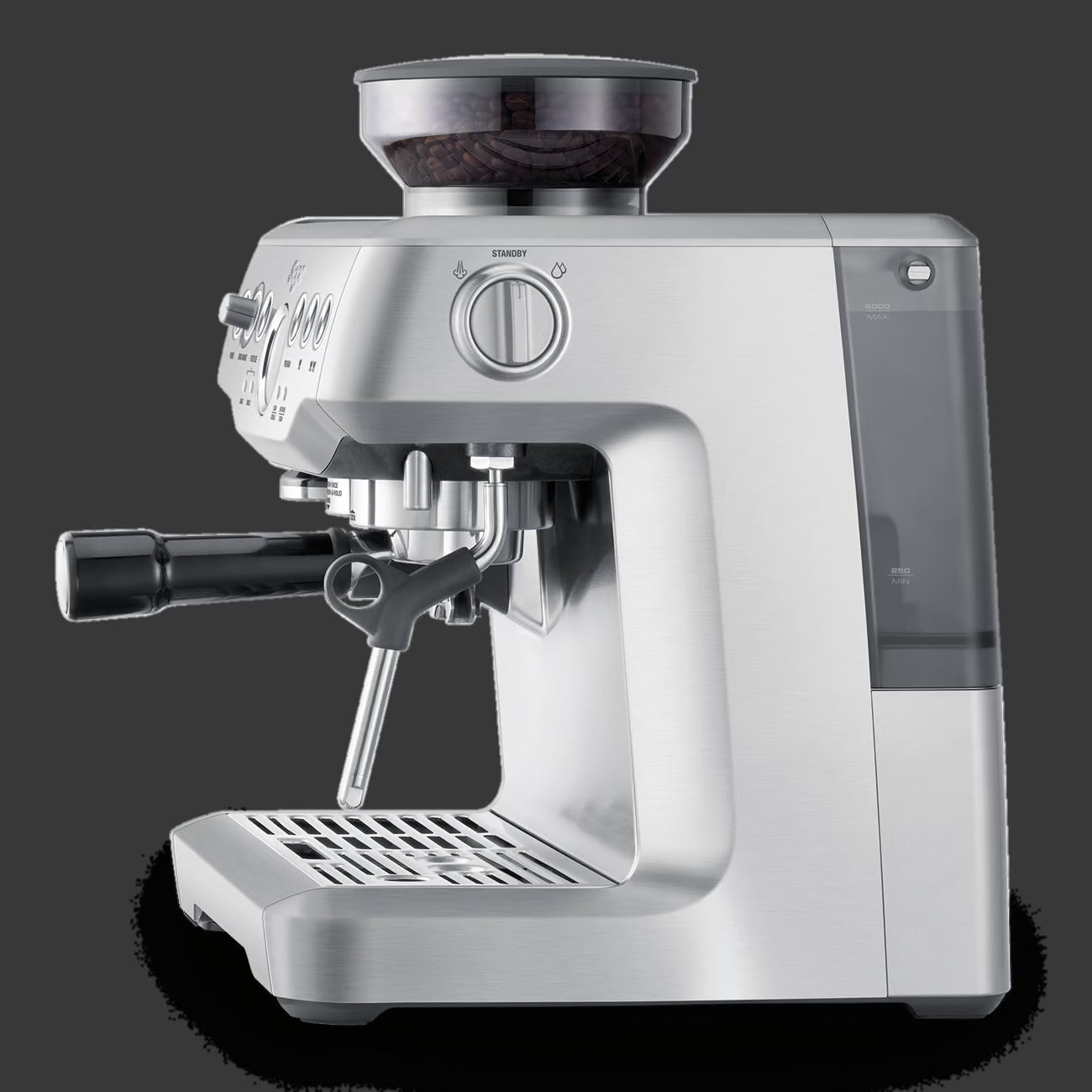 Cafetera espresso Sage The Barista Express perfil derecho