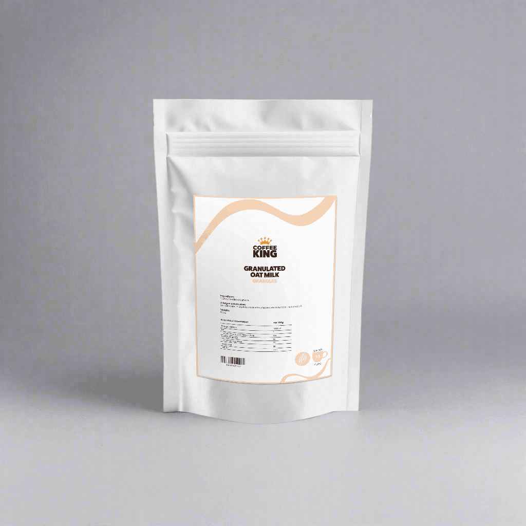 Bolsa de leche de avena en polvo Coffee King 500g, alternativa vegetal saludable.