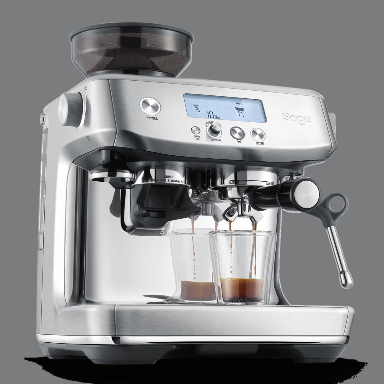 Cafetera Sage The Barista Pro acero inoxidable frontal