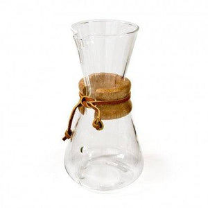 Cafetera Chemex 3 clásica de vidrio con collar de madera