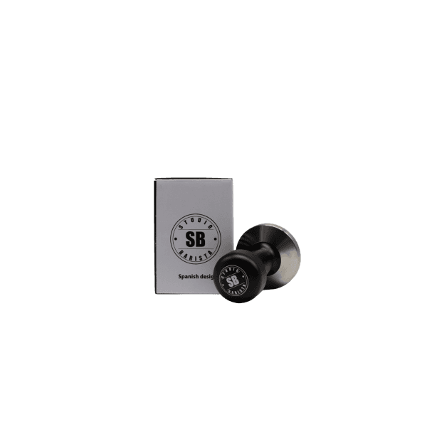 Tamper Clásico 58mm Negro con caja Studio Barista