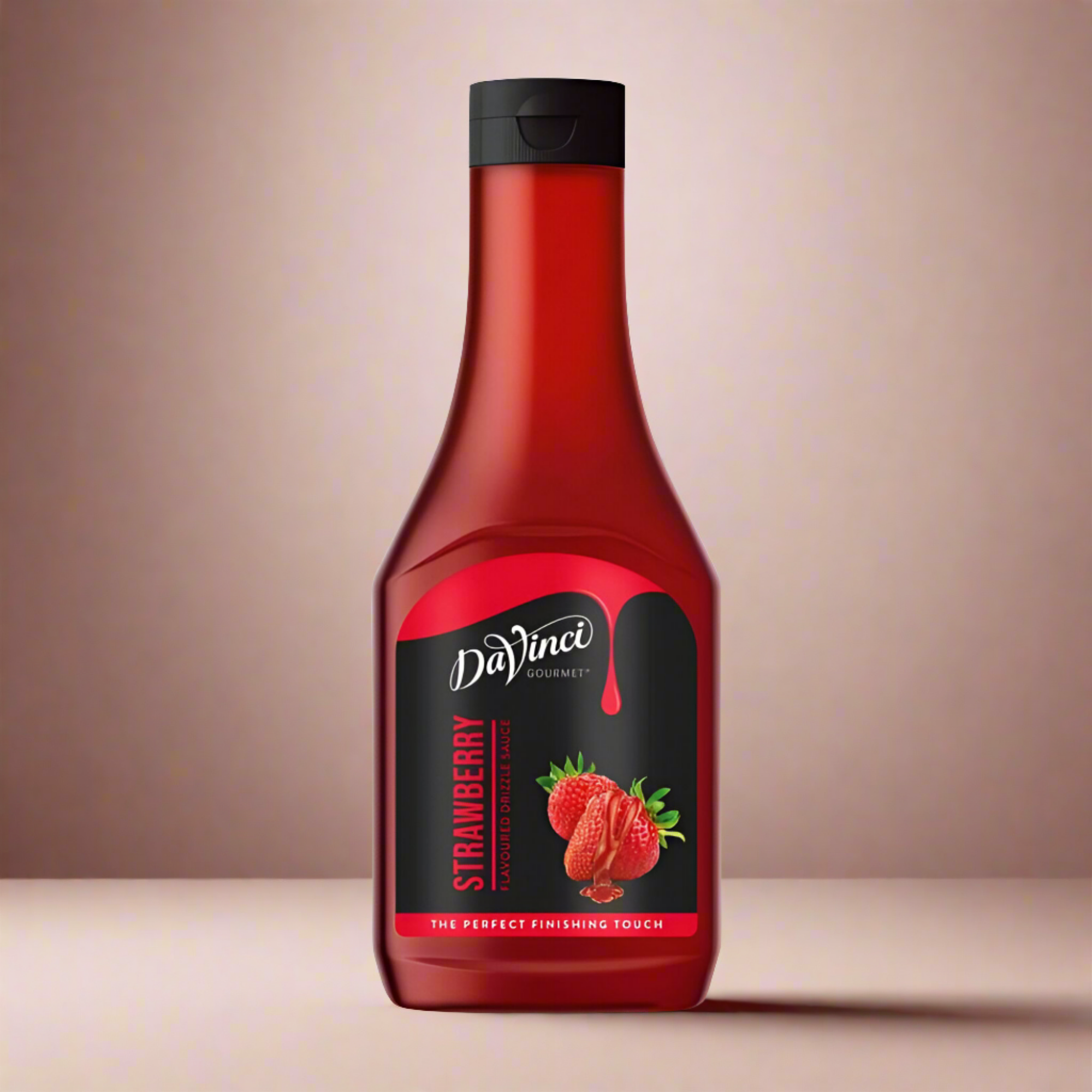 Botella de salsa decorativa de fresa DaVinci Gourmet de 500ml, ideal para postres.