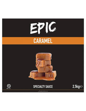 Etiqueta frontal de salsa de caramelo Epic 2.5L