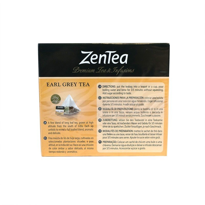 Instrucciones y descripción del té Zentea Earl Grey